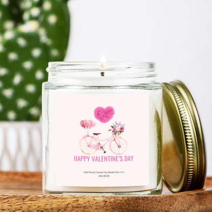 Happy Valentine's Day Clear Jar 4oz Candle