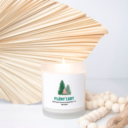 Plant Lady - Frosted Glass Christmas Candle (Hand Poured 11 oz)