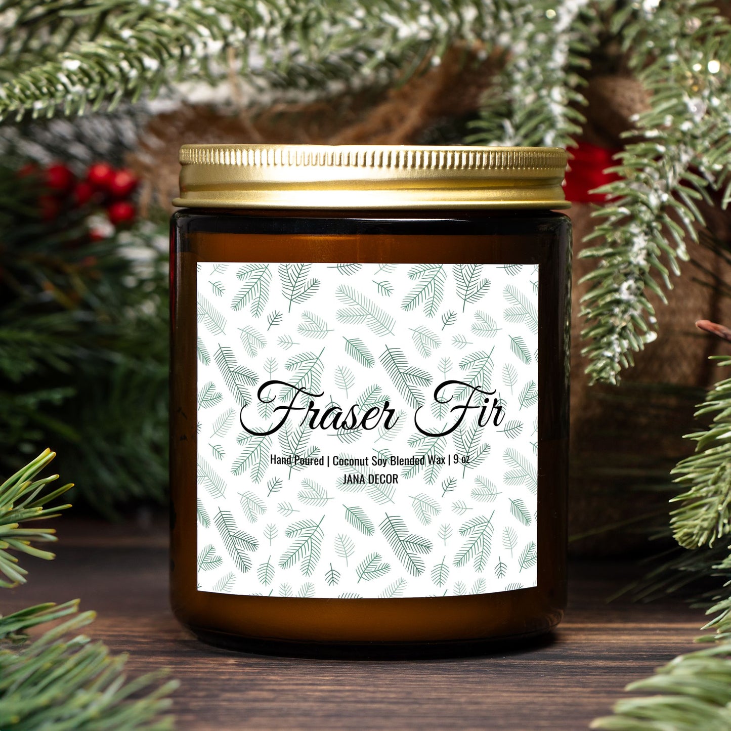 Fraser Fir Candle Amber Jar 9oz