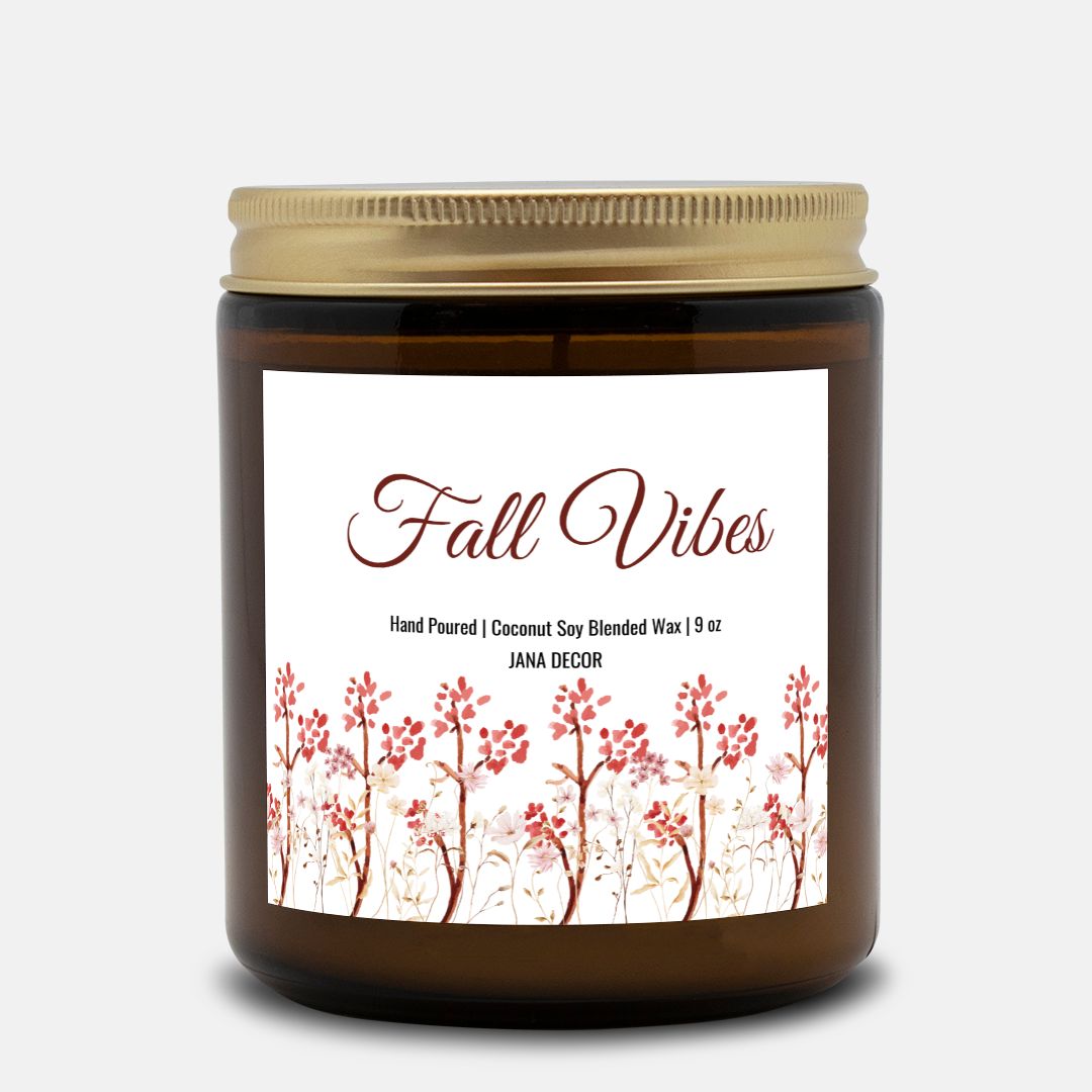 Fall Vibes - Amber Jar Candle 9oz