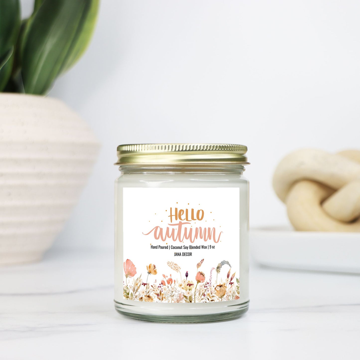 Hello Autumn - Clear Jar Candle 9oz