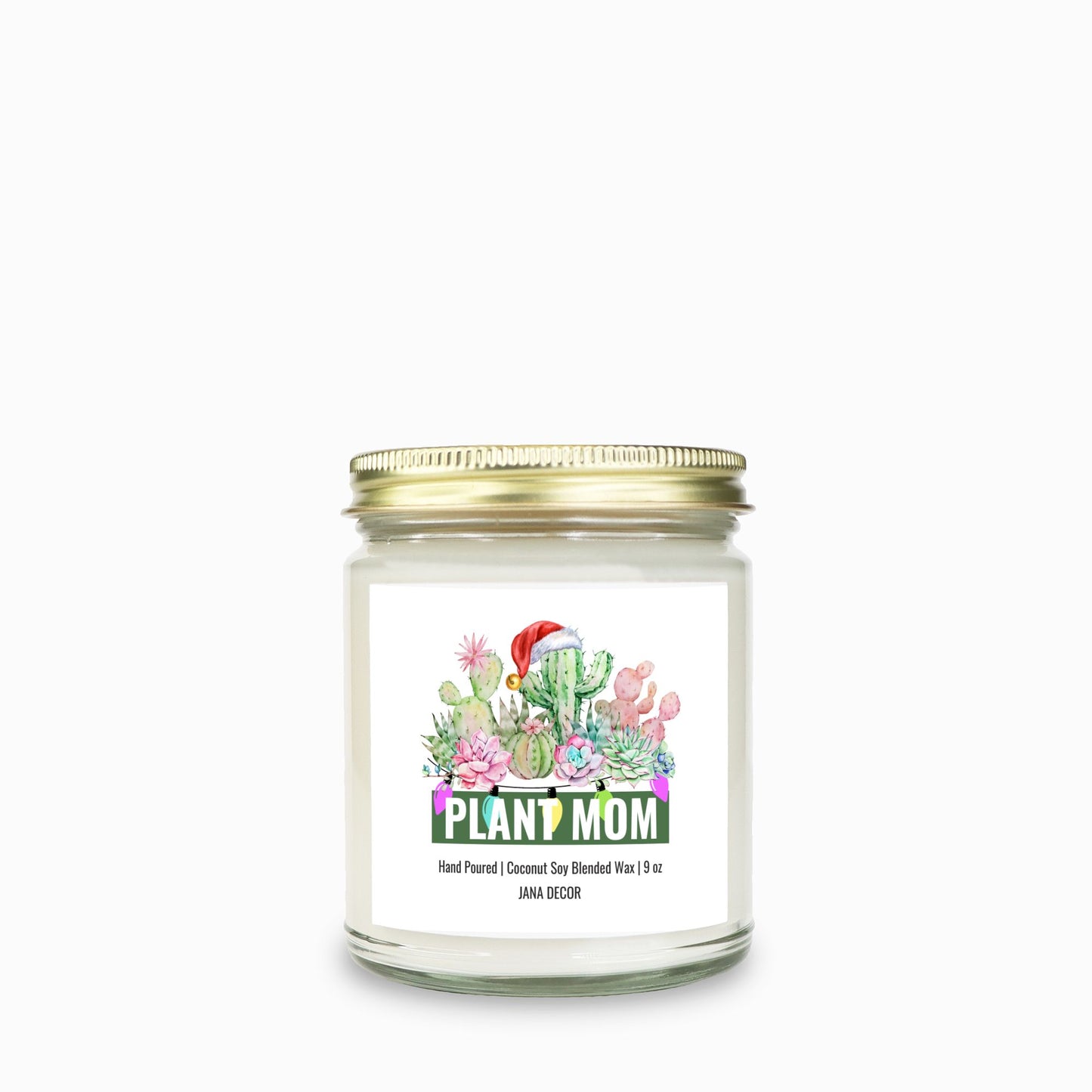 Plant Mom Christmas Candle - Clear Jar 9oz