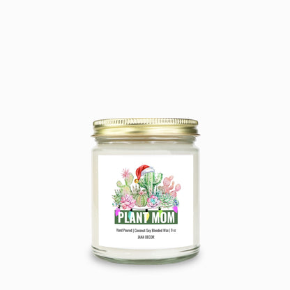 Plant Mom Christmas Candle - Clear Jar 9oz