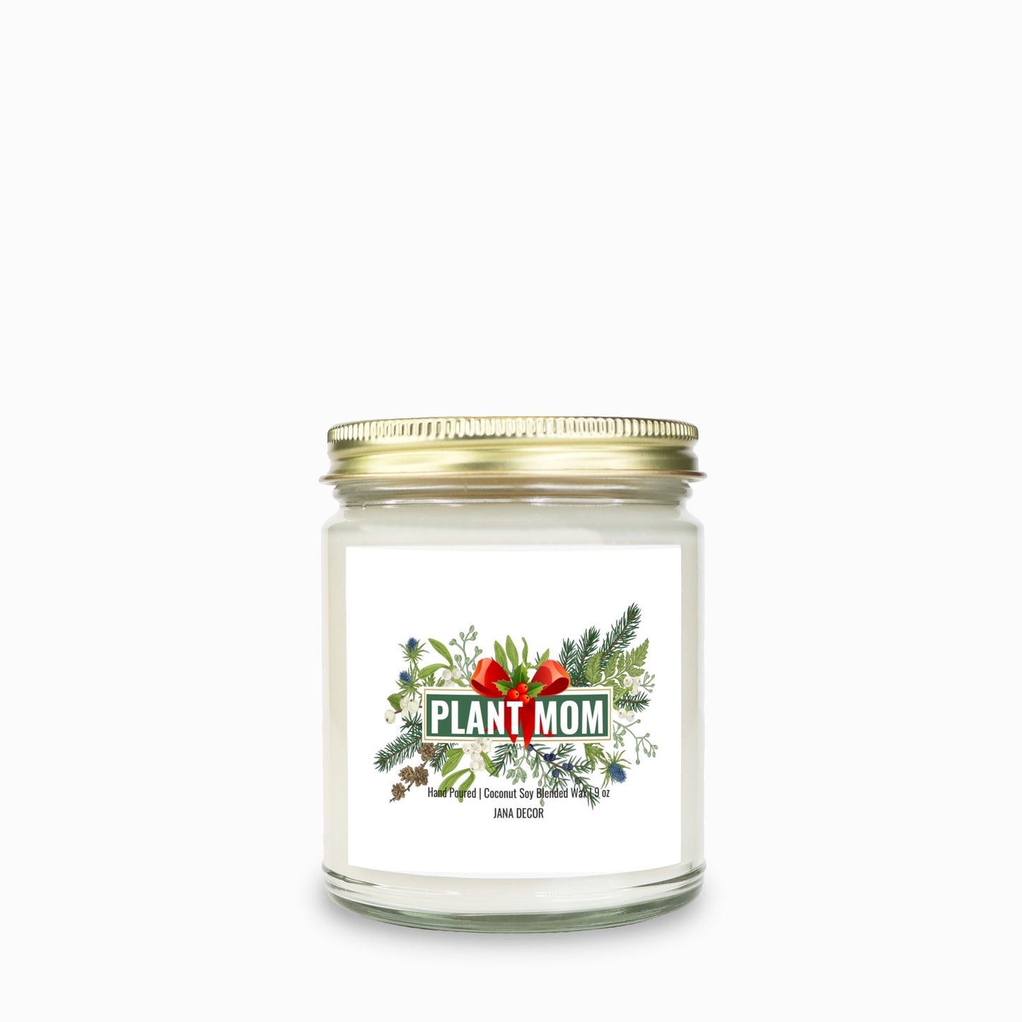 Plant Mom Christmas Candle - Clear Jar 9oz