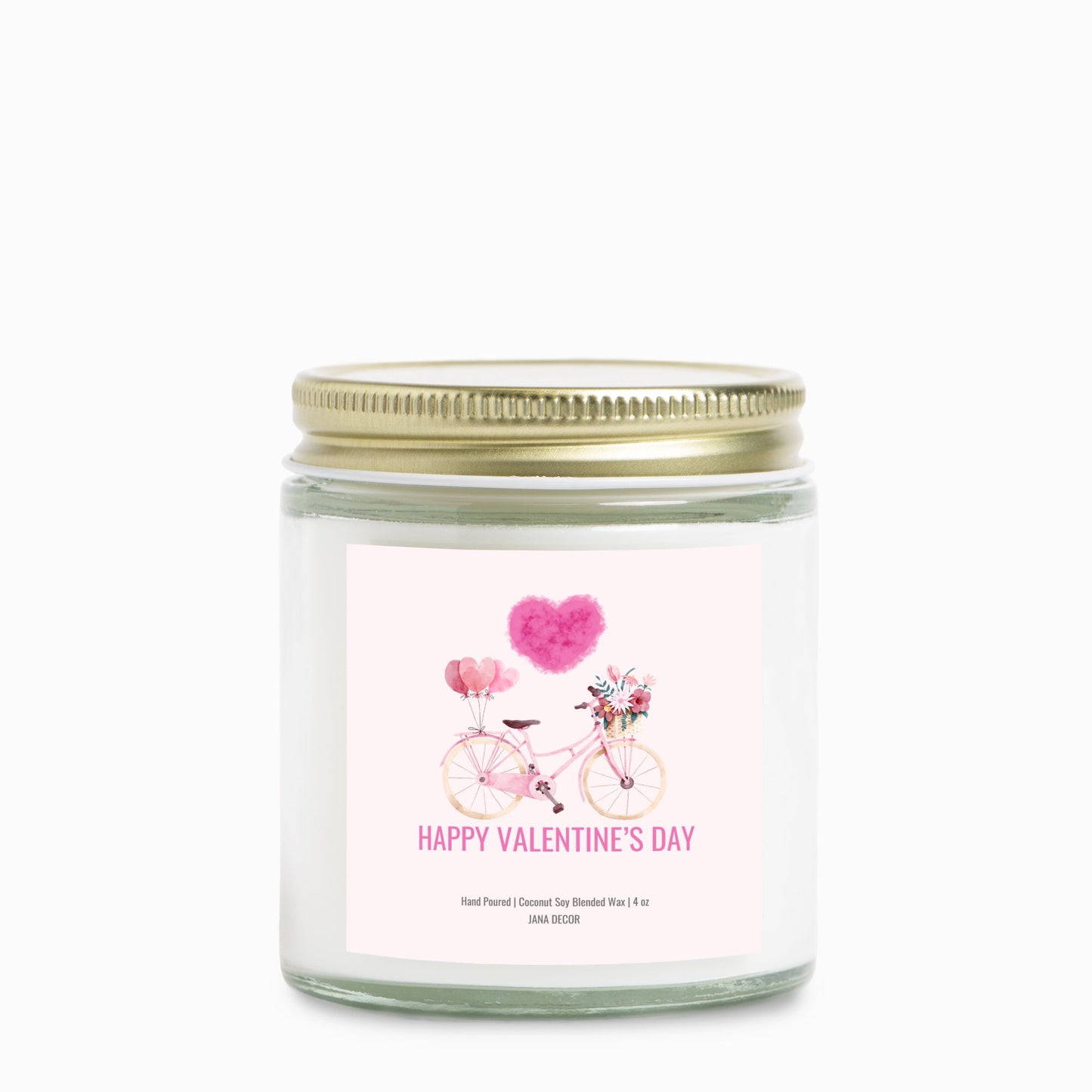 Happy Valentine's Day Clear Jar 4oz Candle