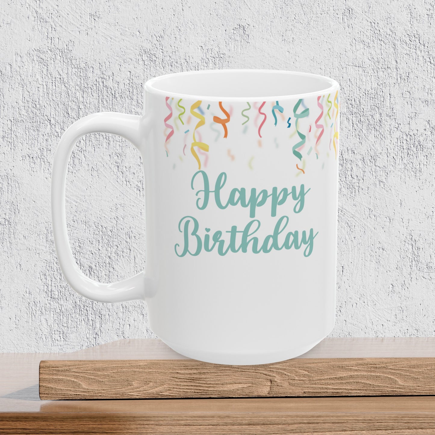 Happy Birthday Confetti Ceramic Coffee Mug