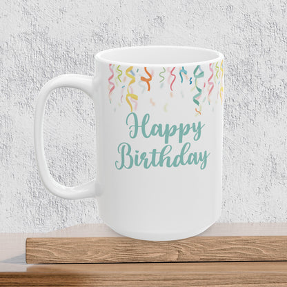 Happy Birthday Confetti Ceramic Coffee Mug