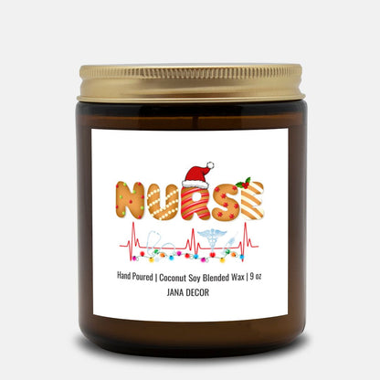 Nurse Christmas Candle - Amber Jar 9oz