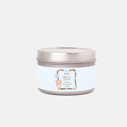 Personalized We Can Bearly Wait Baby Shower Candle Favors - Tin 4oz