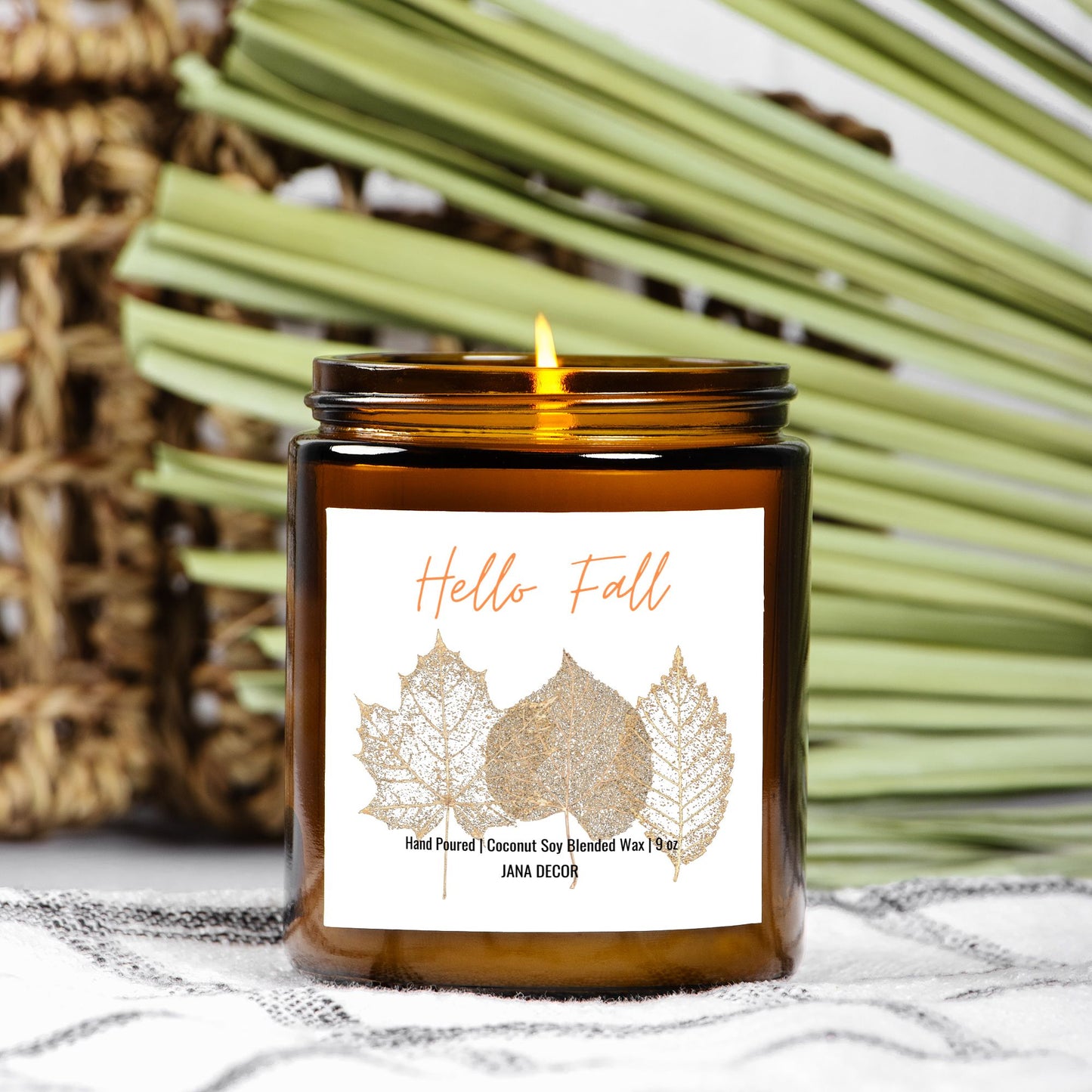 Hello Fall - Amber Jar Candle 9oz