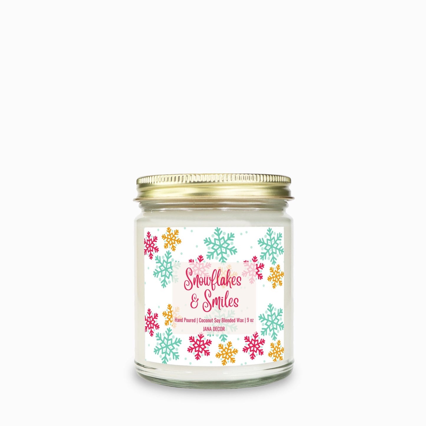 Snowflakes & Smiles Candle - Clear Jar 9oz