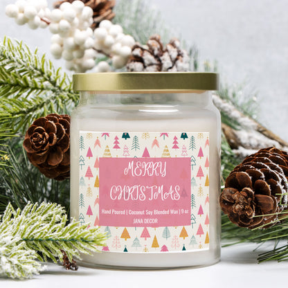 Merry Christmas Candle - Apothecary Jar 9oz