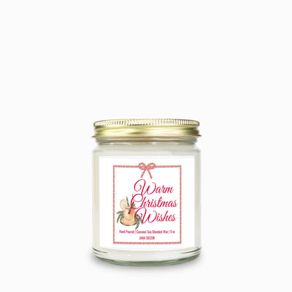 Warm Christmas Wishes Candle - Clear Jar 9oz