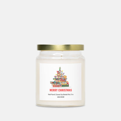 Merry Christmas Book Lover Candle - Apothecary Jar 9oz