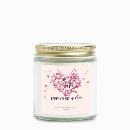 Happy Valentine's Day Clear Jar 4oz Candle