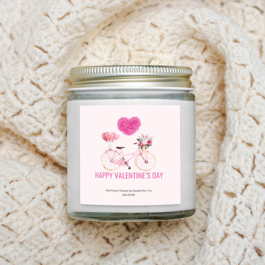 Happy Valentine's Day Clear Jar 4oz Candle