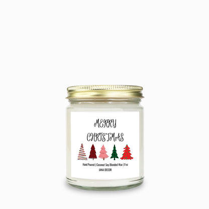 Merry Christmas Card Candle - Clear Jar 9oz