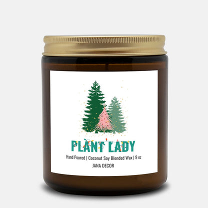 Plant Lady Christmas Candle - Amber Jar 9oz