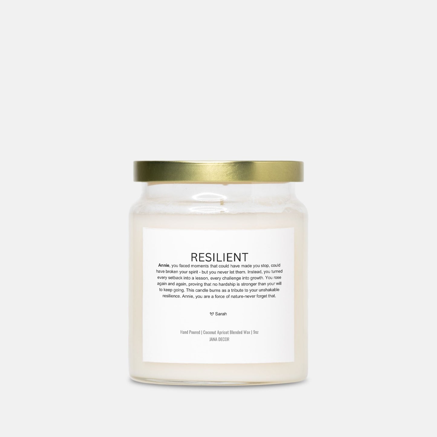 Personalized Resilient Candle Gift in Apothecary Jar (9oz)