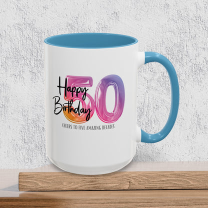 Happy 50th Birthday - Accent Ceramic Coffee Mug