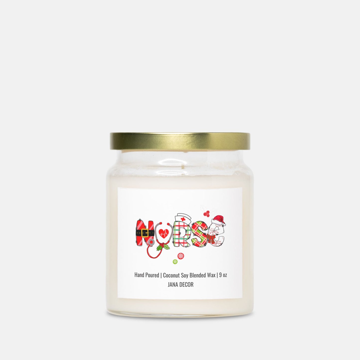 Nurse Christmas Candle - Apothecary Jar 9oz