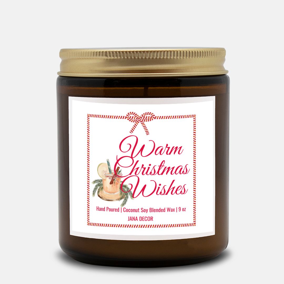 Warm Christmas Wishes Candle - Amber Jar 9oz