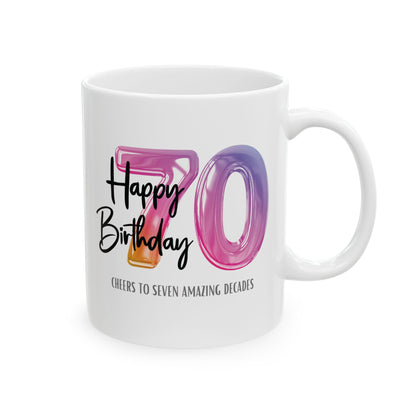 Happy 70th Birthday - Ceramic Coffee Mug