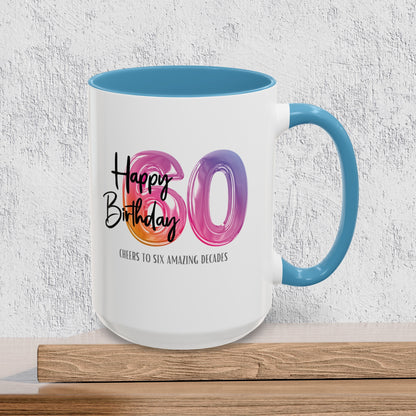 Happy 60th Birthday - Accent Ceramic Coffee Mug