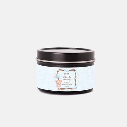 Personalized We Can Bearly Wait Baby Shower Candle Favors - Tin 4oz