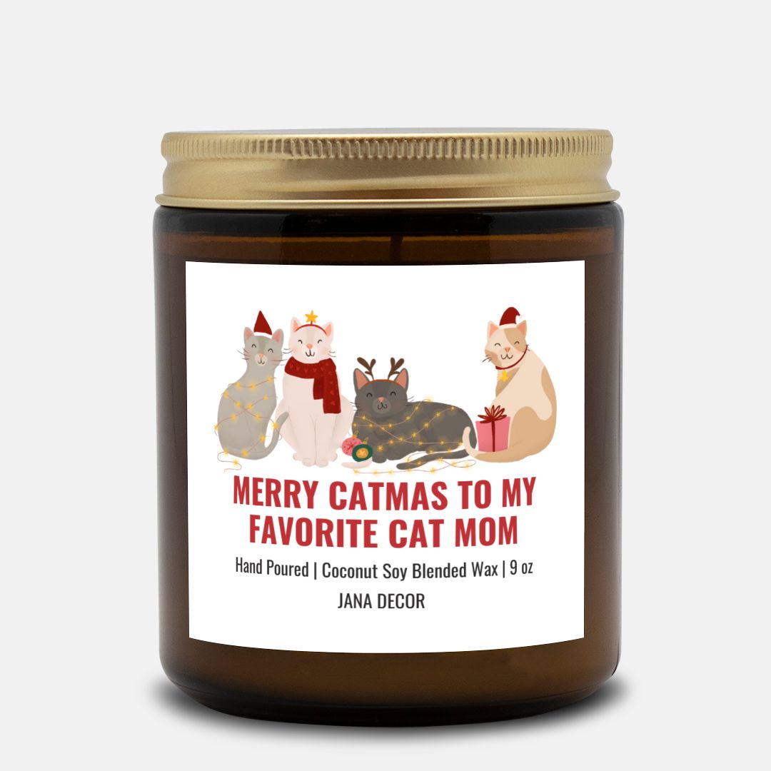 Merry Catmas Candle - Amber Jar 9oz