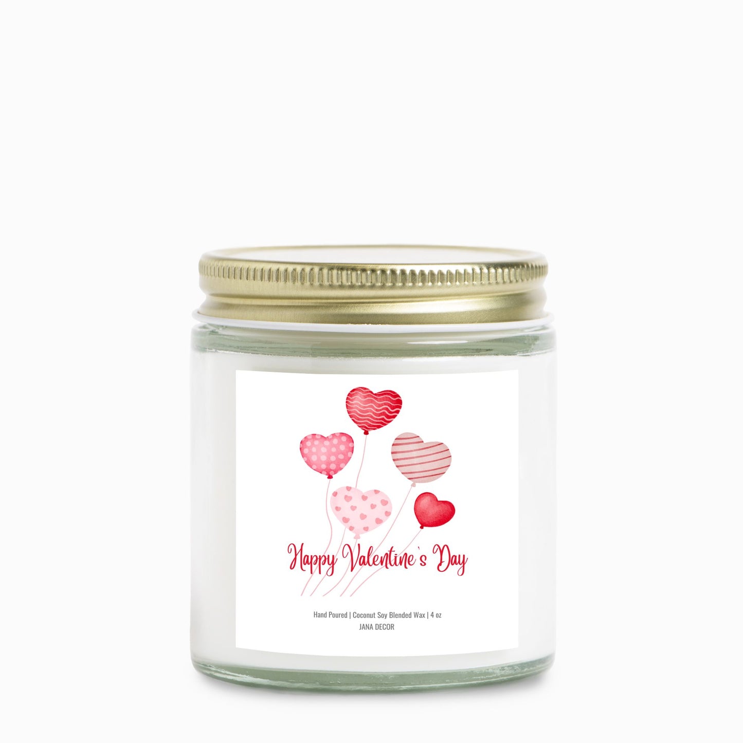 Happy Valentine's Day Clear Jar 4oz Candle