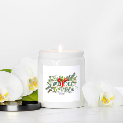 Plant Mom - White Ceramic Jar Christmas Candle 8oz