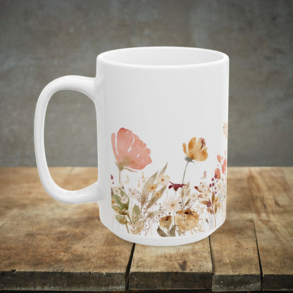 Fall Florals - Ceramic Mug, (11oz, 15oz)