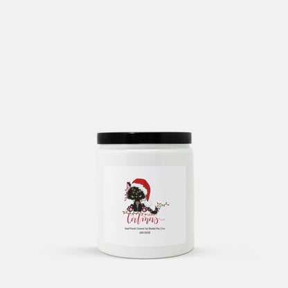 Merry Catmas - White Ceramic Jar Christmas Candle 8oz