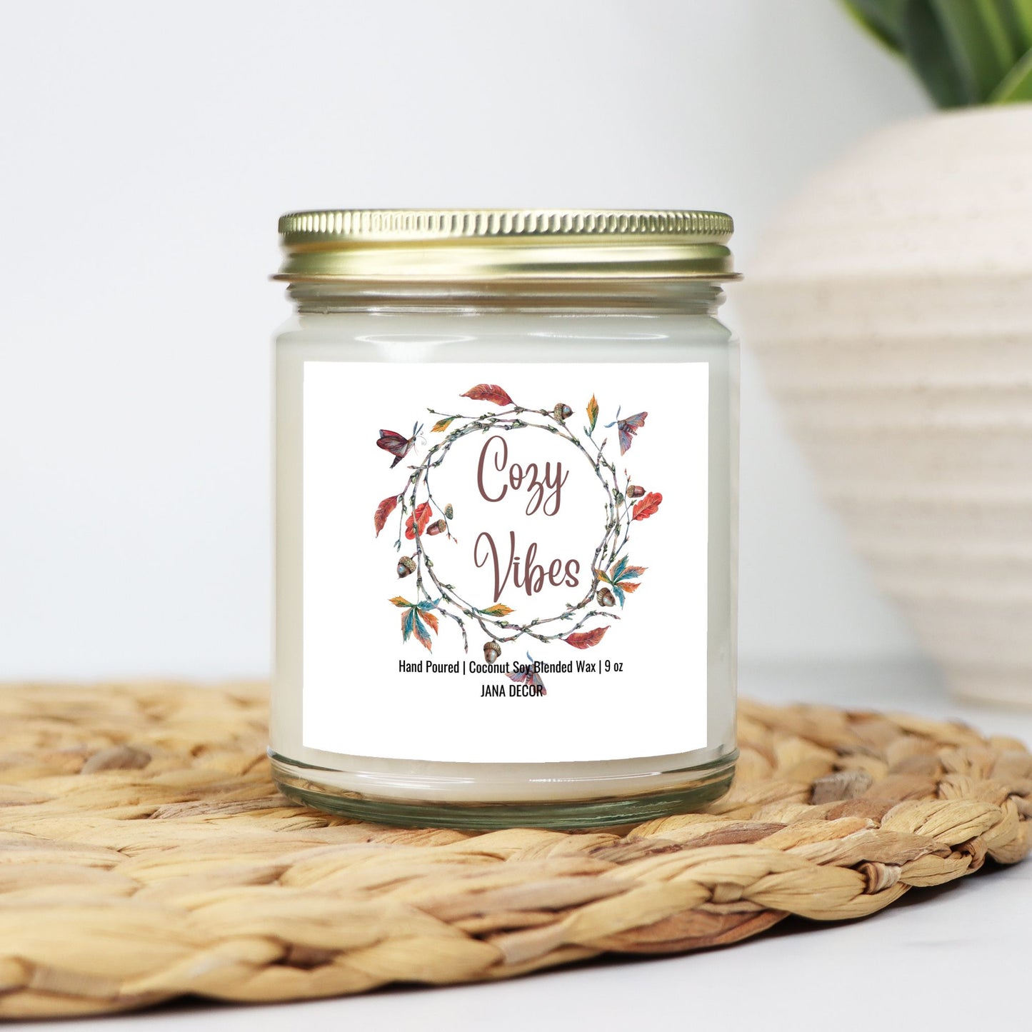 Cozy Vibes - Clear Jar candle 9oz