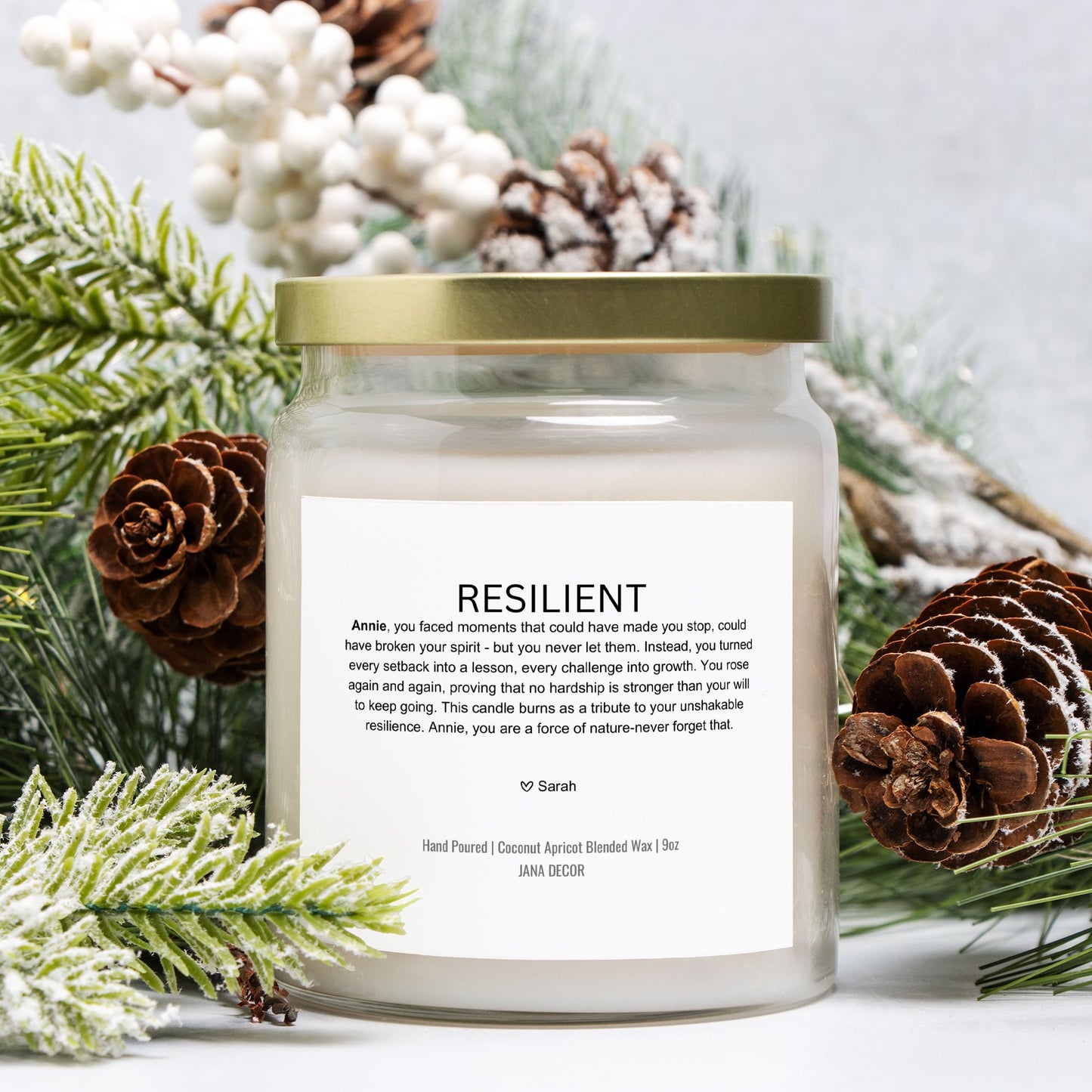 Personalized Resilient Candle Gift in Apothecary Jar (9oz)