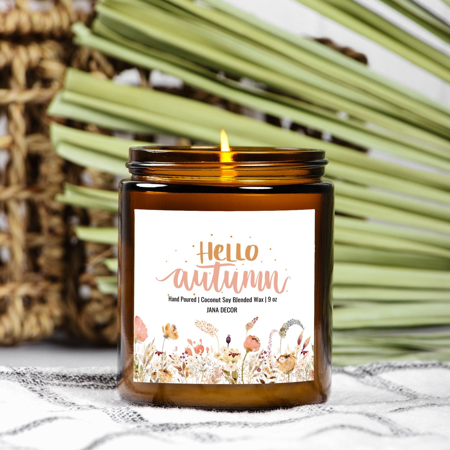 Hello Autumn - Amber Jar Candle 9oz