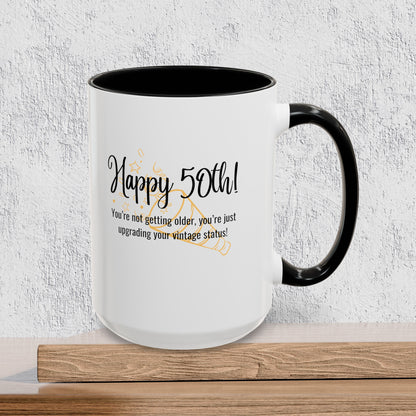 Happy 50th Birthday - Accent Ceramic Coffee Mug