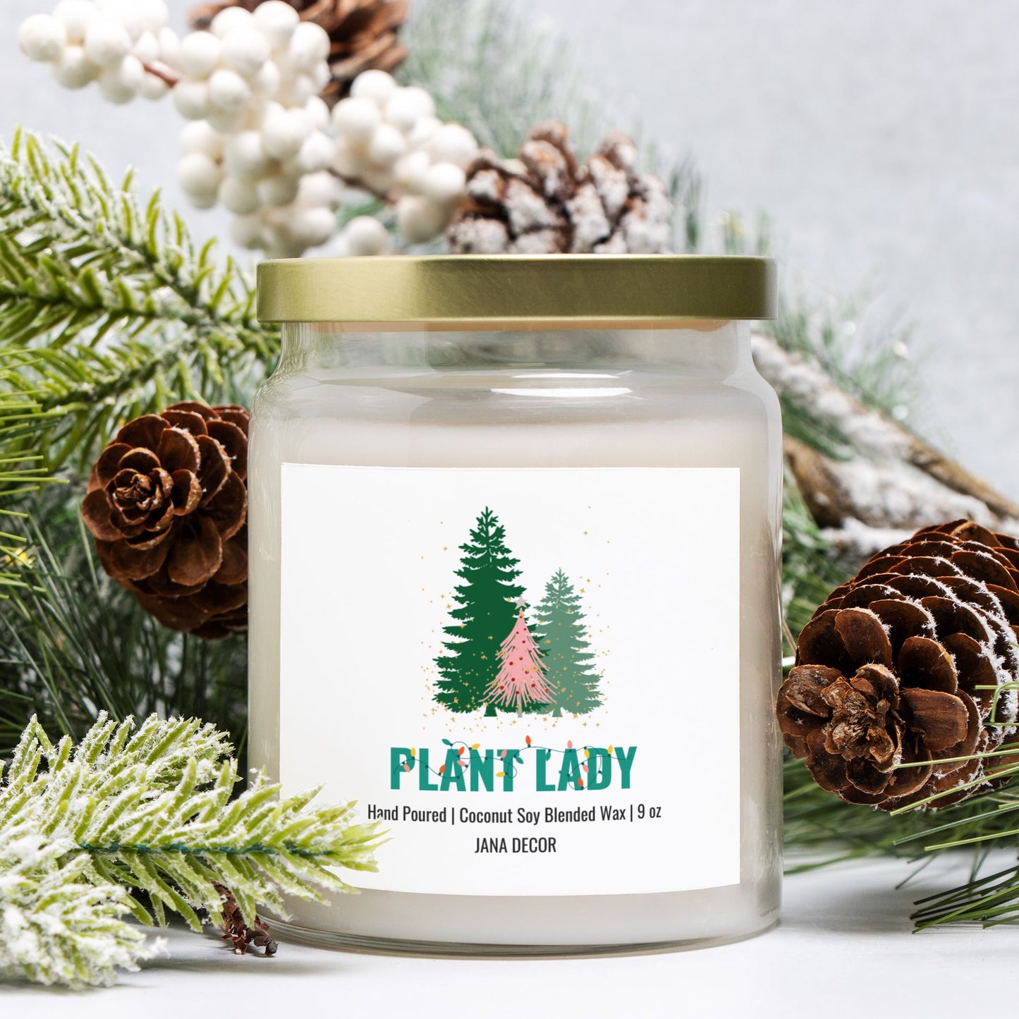 Plant Lady Christmas Candle - Apothecary Jar 9oz