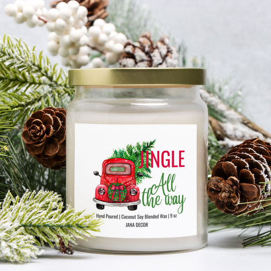 Jingle all the Way Christmas Candle - Apothecary Jar 9oz