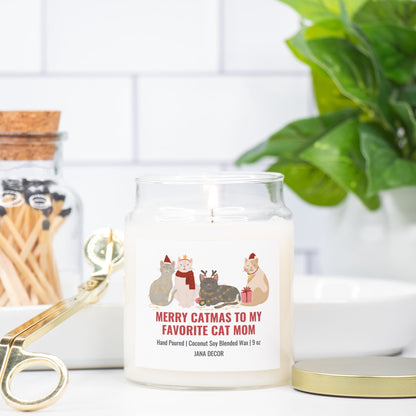 Merry Catmas Candle - Apothecary Jar 9oz