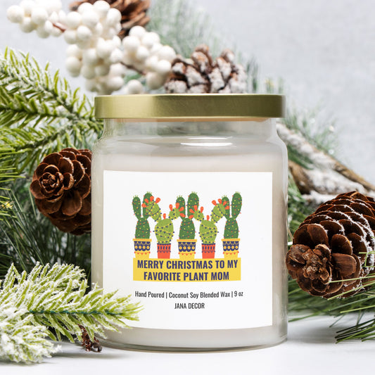 Plant Mom Christmas Candle - Apothecary Jar 9oz