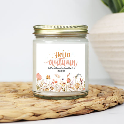 Hello Autumn - Clear Jar Candle 9oz