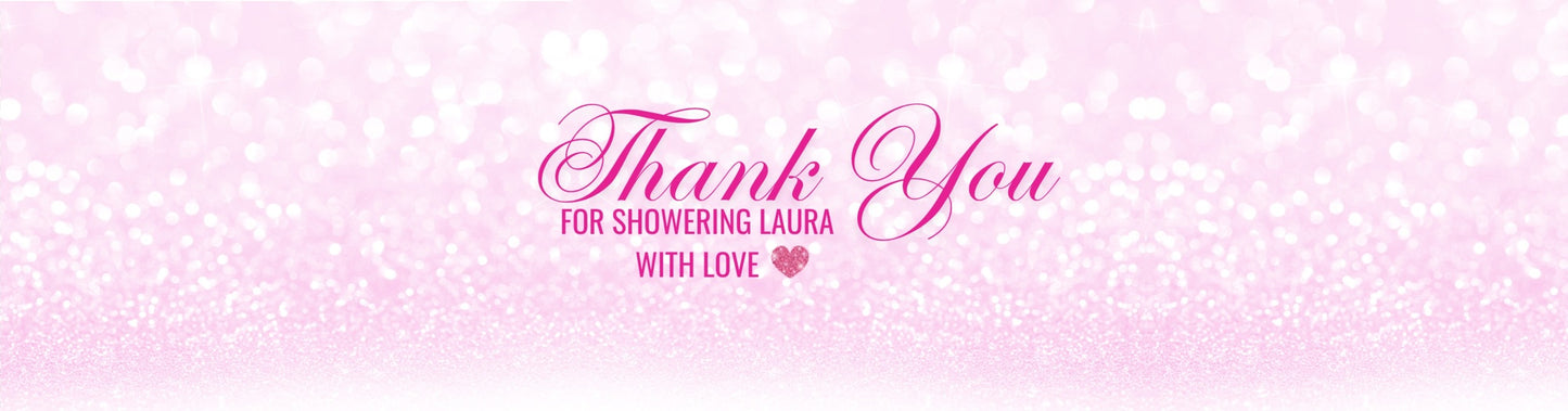 Personalized Pink Faux Glitter Bridal Shower Candle Favor - Tin 4oz