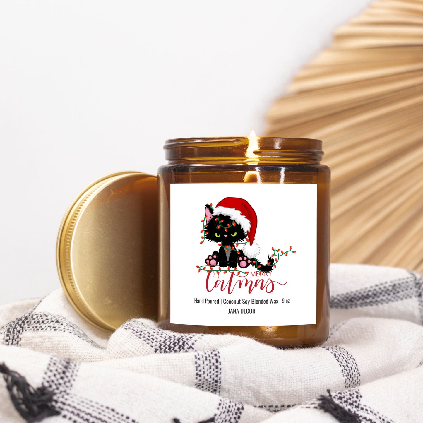 Merry Catmas Candle - Amber Jar 9oz