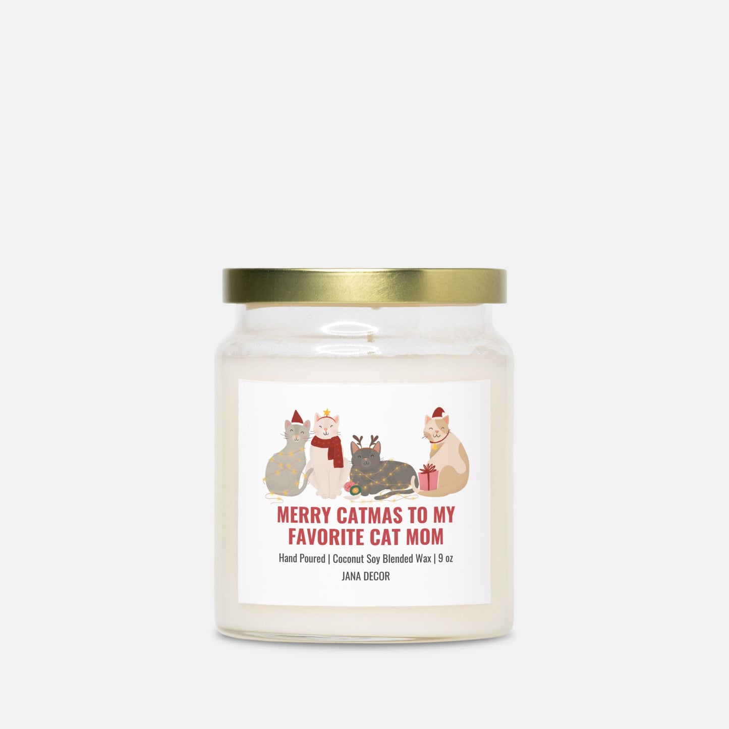 Merry Catmas Candle - Apothecary Jar 9oz