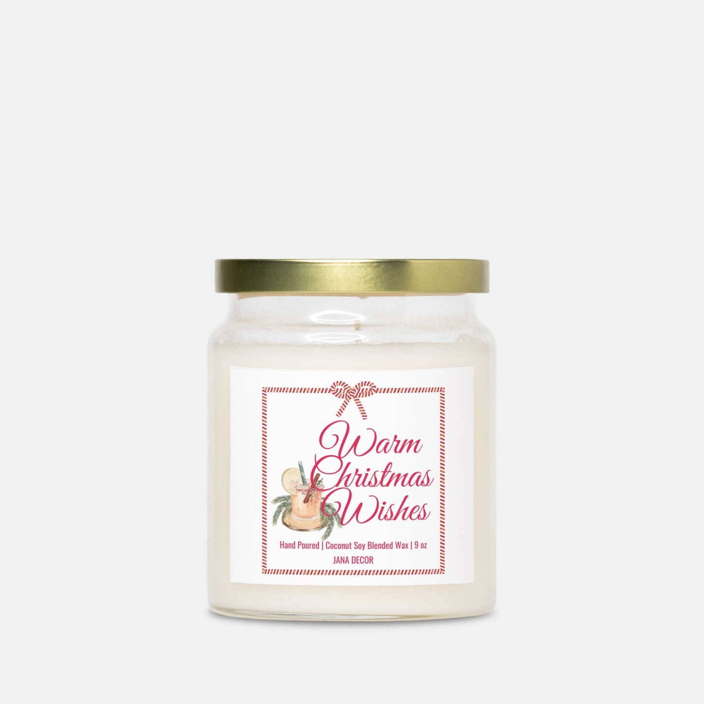 Warm Christmas Wishes Candle - Apothecary Jar 9oz