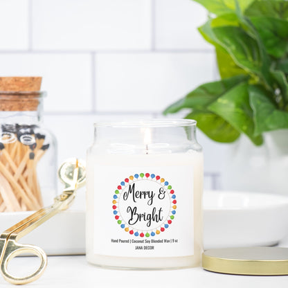 Merry & Bright Christmas Candle - Apothecary Jar 9oz