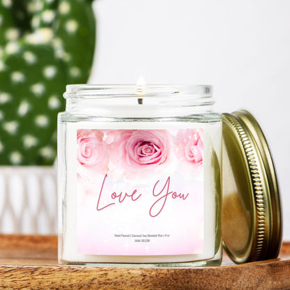 Love You Clear Jar 4oz Candle