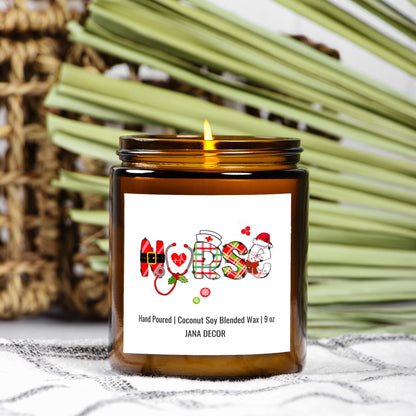 Nurse Christmas Candle - Amber Jar 9oz